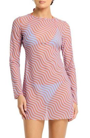 Bond-Eye Gisele Long Sleeve Minidress in Sunbaked Stripe at Nordstrom Rack, Size X-Small/small
