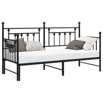 Berkfield Home Modern Daybed Frame with Trundle Black 80x200 cm Steel