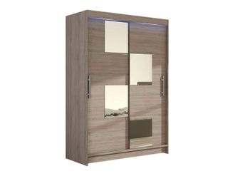 Mirjan24 Armario Closico Pacron Iii, Trufa Roble, 200x120x58cm, Puertas De Armario: Correderas, N&uacute;mero De Estantes: 5, Led
