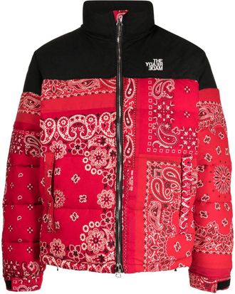 Readymade bandana-print padded down jacket - men - Other Materials/Cotton/Nylon/Recycled Feather Down - 2 - Red