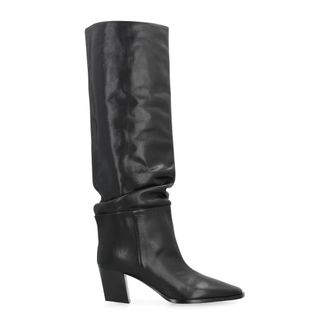 Jimmy Choo London Schoenen, Dames, Zwart, 39 EU, Leer, Hart 60 Laarsjes