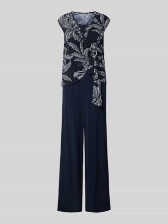 Vera Mont Relaxed Fit Jumpsuit in Wickel-Optik in Marine, Gr&ouml;&szlig;e 36