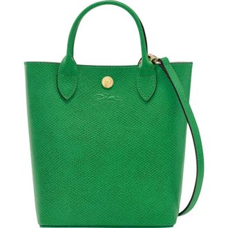 Longchamp &Eacute;pure North/South Leather Top Handle Tote in Green at Nordstrom