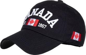 Generic MILAX Baseball Cap with Canadian Flag Embroidered, Washed Adjustable Outdoor Sun Hat, Casual Unisex Baseball Cap Vintage Used Look Cap