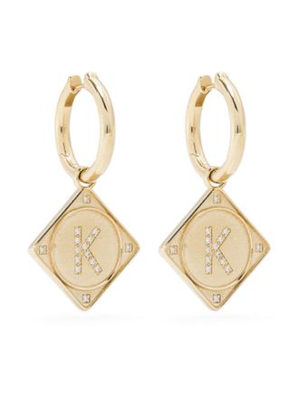 Lauren Rubinski Orecchino Bruno in oro giallo 14kt con diamante