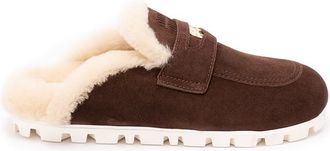 Miu Miu Suede And Shearling Mules
