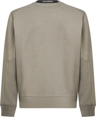C.P. Company Mens Crewneck Sweatshirt Lens Detail Mud Cotton Sweatshirts Sweater
