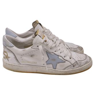 Golden Goose Ball Star Low-Top Sneakers in White Leather