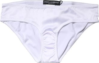 Dolce & Gabbana Silk Stretch Mid Waist Brief Panty - Dames - Onderbroek - Wit - S - Ondergoed