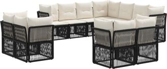 vidaXL Conjunto De Sof&aacute;s De Jard&iacute;n 11 Uds. Negro Rat&aacute;n Sint&eacute;tico Vidaxl
