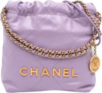 Chanel Pre-owned Vintage Quilted Leather Satchel - Dames - Vintage Tas - Paars - ONE Size - Leer - Vintage