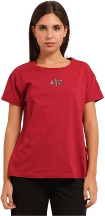 A|X Armani Exchange Camiseta con logo - Tops - Mujer - Rojo - XL