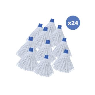 MSV Msv - Set De 24 Flecos De Fregona De Recambio En Algod&oacute;n 150gr Blanco