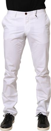 HUGO BOSS White Mid Waist Skinny Chino Casual Trouser Mens Pants (Pre-Owned)
