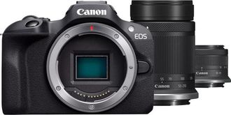 CANON Eos R100 + Rf-s 18-45mm F4.5-6.3 Is Stm + Rf-s 55-200mm F5-7.1 Is Stm Kit Milc 24,1 Mp Cmos 6000 X 4000 Pixeles Negro