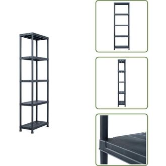 vidaXL Scaffale per bagno - vidaXL Scaffale Nero 125 kg 60x30x180 cm in Plastica - Scaffale per magazzino