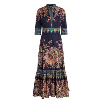 Etro Kleedjes, Dames, Veelkleurig, M, Gelaagde Maxi-jurk