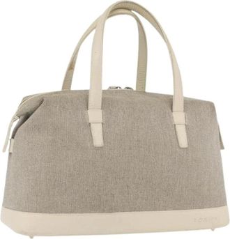 Loewe Pre-owned Handbags, female, Beige, Size: ONE SIZE Pre-owned Canvas Hand Bag