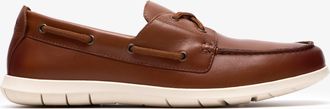 Clarks Mens Flexway 2Eye Dark Tan Lea Shoes - Brown - Size UK 10.5