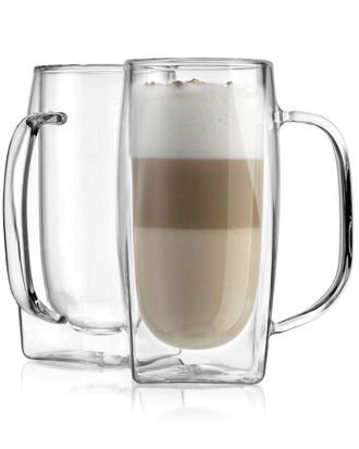 Godinger Contessa Double Wall Latte Mugs (Set Of 2)