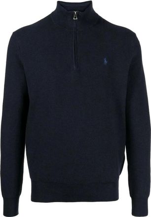 Polo Ralph Lauren Trui met halve rits - Heren - Truien - Blauw - Maat: 2XL Katoen