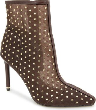 Kenneth Cole Quincy Stud Mesh Bootie in Brown Mesh at Nordstrom, Size 6.5