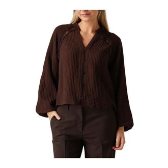 Co'Couture Dames, Blouses & Shirts, Bruin, Maat: XS Wol