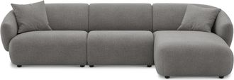 Castlery Auburn Chaise Sectional Sofa Right Facing Customized, Dark Grey, Spill Resistant, Modular for Castlery