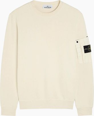 Stone Island Mens Sleeve Pocket Sweatshirt Beige - Cream - Size: 44