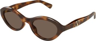 Valentino VLogo Signature 52mm Cat-Eye Zonnebril - Dames - Zonnebrillen - Bruin - 52 MM - Accessoires