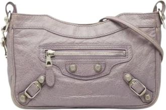 Balenciaga Pre-owned Cross Body Bags, female, Purple, Size: ONE SIZE Pre-owned Vintage Leather Cross Body Bag
