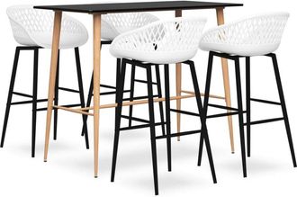 vidaXL 5 Piece Bar Set Black and White Vidaxl