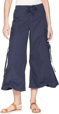 Xcvi Womens XCVI Cargo Gaucho Crop Pants Anchor Navy Cotton Wide Leg GBO635