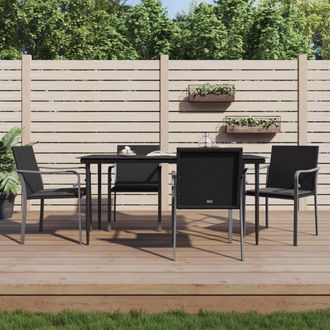 vidaXL Vidaxl - Juego Comedor Jard&iacute;n 5 Piezas Y Cojines Rat&aacute;n Sint&eacute;tico Y Acero