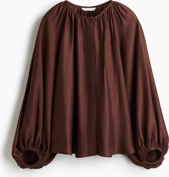 H&M Oversized Bluse - Brown