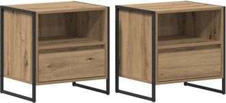 vidaXL Bedside Table with Drawer 2 pcs Artisian Oak 50 x 39.5 x 50 cm vidaXL