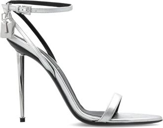 Tom Ford Schoenen, Dames, Grijs, 38 EU, Leer, Geglazuurd Lamsvel Nappa Plateau Puntige Naked Sandaal