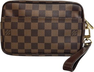 Louis Vuitton Brown Leather Clutch Bag Pouch (Pre-Owned)