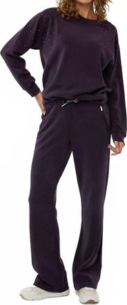 Esqualo Trine Satin Pocket Trousers In Dark Purple