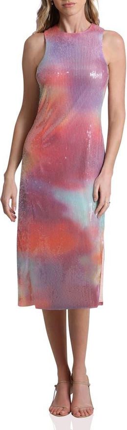 Avec Les Filles Tie Dye Sequin Cutout Cocktail Midi Dress in Miami Sunset  at Nordstrom, Size 10 from $59.60 - on Stylight