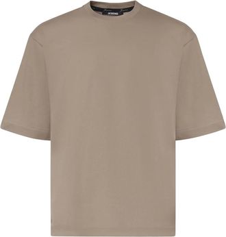 Jacquemus T-Shirt Rond Carr&eacute; - - Tops - Uomo - Beige - M