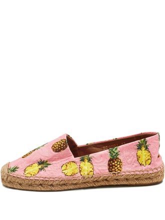 Dolce & Gabbana Espadrilles met ananaspatroon - Roze