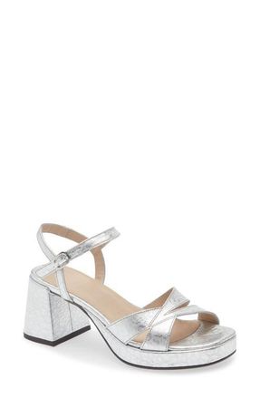 Wonders Ankle Strap Platform Sandal in Perl Plata at Nordstrom, Size 9.5-10Us