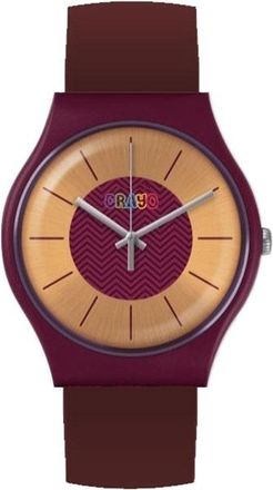 Crayo Trinity Gold Dial Maroon Leatherette Watch CRACR4408