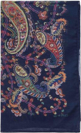 Etro Rechthoekige sjaal met paisley-motief - Dames - Wintersjaals - Veelkleurig - ONE Size - Wol - Accessoires