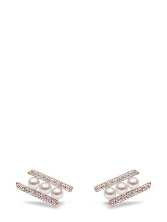Yoko London 18kt rose gold Akoya pearl and diamond earrings - women - 18kt Rose Gold - OS - Pink