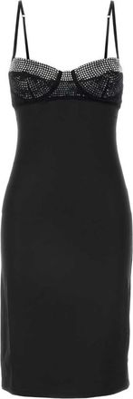 Os&eacute;ree Black Crystal-embellished Tube Dress