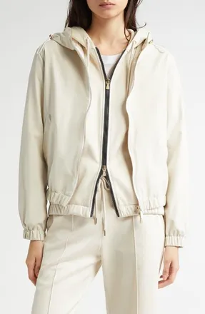 Eleventy Stretch Hooded Jacket in Sand at Nordstrom, Size Small
