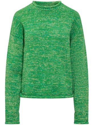 J.W.Anderson marl-knit sweater - women - Cotton/Polyamide - S - Green