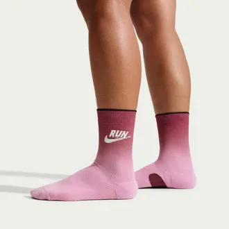 Nike Unisex Run Midweight Running Crew Socks (1 Pair) in Pink | IZ2744-661